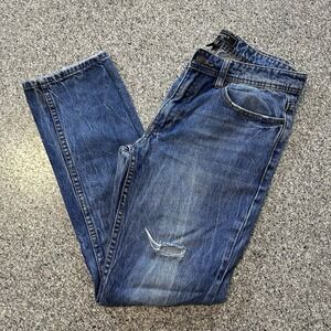 Forever 21 Jeans Mens 30x29 Slim Fit Distressed Medium Wash Denim